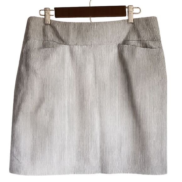 Talbots Skirts (Lot of 2)  Blue Fish Gray White Seersucker Pencil Mini Size 12 - Picture 7 of 14